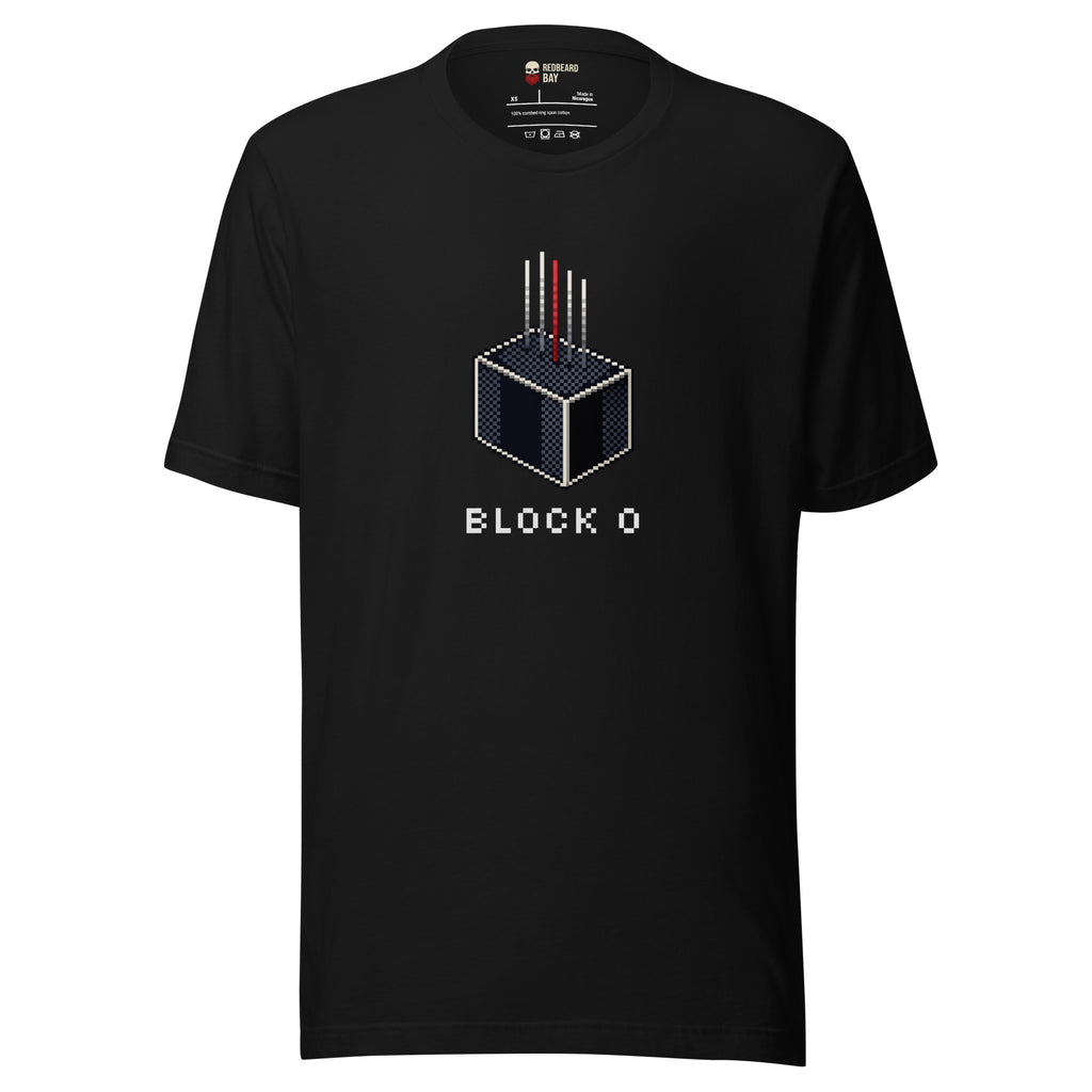 Pixel art isometric block with signal lines on black unisex tee for
developer streetwear limited drop