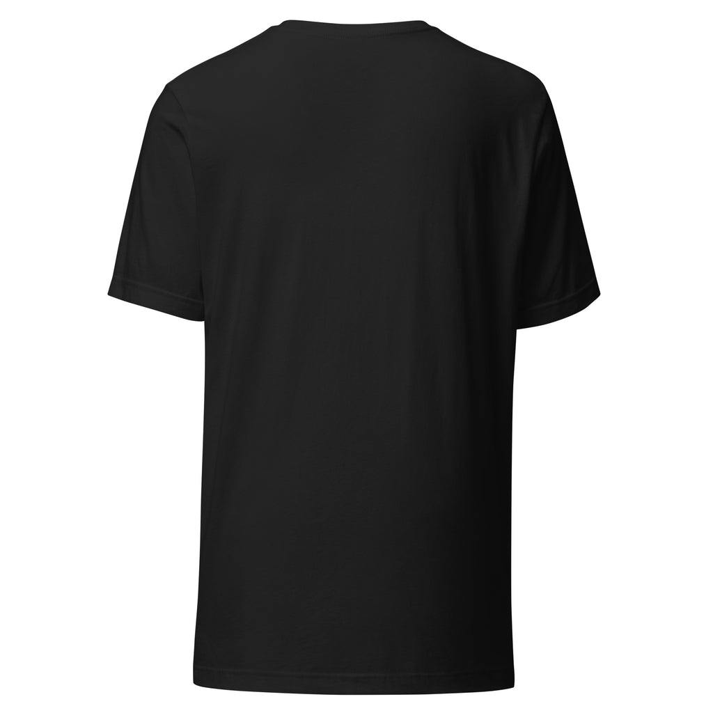 Pixel art CRT monitor with terminal green glow and circuit trace frame on black unisex tee for developer streetwear
